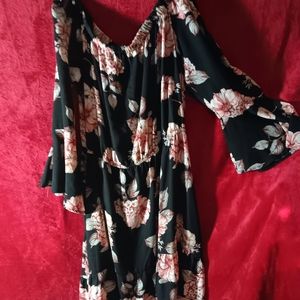 Flowered off shoulder dress